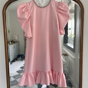 Likely Rosie Pink Puff Sleeve Dress